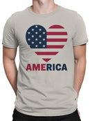 Patriotic Heart USA Flag Men's T-shirt