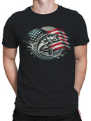 Patriotic Bass Fishing Men's T-shirt
