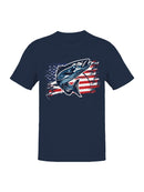 Patriotic Fishing American Flag Men's T-shirt