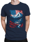 Patriotic USA Mountain Scene Men's T-shirt