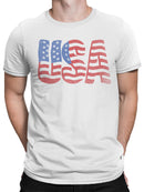 USA Flag Graphic Design Men's T-shirt
