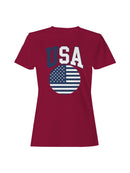 Blue USA Flag Graphic Women's T-shirt
