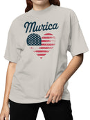 Patriotic Heart Flag Women's T-shirt