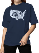 USA Welcome Sign Art Women's T-shirt