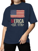 Vintage USA Merica Flag  Women's T-shirt