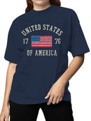 Vintage USA Flag 1776 Women's T-shirt