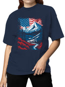 Patriotic USA Mountain Scene Women's T-shirt
