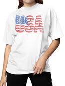 USA Flag Graphic Design Women's T-shirt