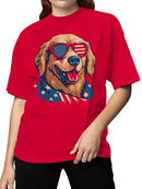 Patriotic Dog Design Women's T-shirt