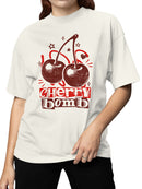 Bold Cherry Bomb Graphic Art Women's T-shirt