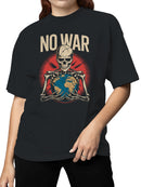 No War Skeleton Holding Earth Women's T-shirt