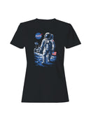 Officially Licensed NASA Astronaut Lunar Walk Design Women's T-shirt