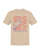 Officially Licensed Nasa Retro Space Shuttle Checkered Men's T-shirt