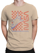 Officially Licensed Nasa Retro Space Shuttle Checkered Men's T-shirt
