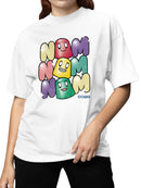 Officially Licensed Dots Colorful Candy Faces Delight Women's T-shirt