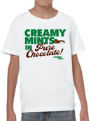 Officially Licensed Junior Mints Creamy Mints in Pure Chocolate Youth's T-shirt