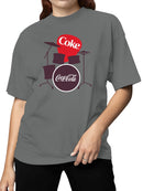 Officially Licensed Coca Cola Coke Drum Set Logo Art Women's T-shirt