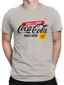 Officially Licensed Coca Cola Cold & Crisp Sign Men's T-shirt