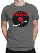 Officially Licensed Coca Cola Vinyl Record Design Men's T-shirt