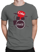 Officially Licensed Coca Cola Coke Drum Set Logo Art Men's T-shirt