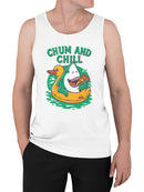 Chill Vibes: Shark & Duck Fun Men's Tank Top
