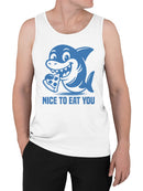 Shark Eating Pizza - "Nice to Eat You Men's Tank Top