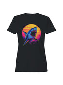 Retro Sunset Shark Attack Women's T-shirt