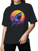 Retro Sunset Shark Attack Women's T-shirt