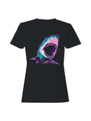 Neon Shark Art with Vibrant Colors Women's T-shirt