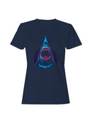 Neon Splash Shark Attack Art Women's T-shirt