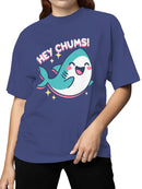 Cheerful Shark "Hey Chums!" Design Women's T-shirt
