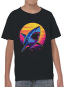 Retro Sunset Shark Attack Youth's T-shirt