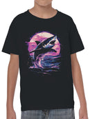 Retro Shark Surge at Sunset Youth's T-shirt