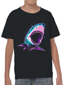 Neon Shark Art with Vibrant Colors Youth's T-shirt
