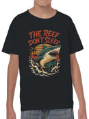 The Reef Don't Sleep Shark Design Youth's T-shirt