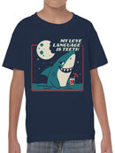 Shark Love Language Humor Design Youth's T-shirt
