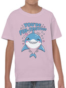 You're Fin-Tastic Cute Shark Design Youth's T-shirt