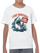 I Eat Surfers And I Vote Shark Youth's T-shirt
