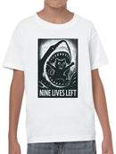 Nine Lives Left: Cat vs Shark Youth's T-shirt