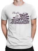 Skeleton Amidst Mushrooms - This is Fine Men's T-shirt