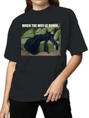 Wi-Fi Down Melancholy Painting Women's T-shirt