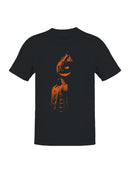 Flaming Pumpkin Head Illustration Men's T-shirt