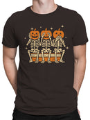 Pumpkin Skeletons Hear See Speak No Evil Men's T-shirt