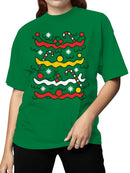 Festive Candy Cane Pattern Women's T-shirt