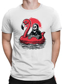 Grim Reaper on Flamingo Float Men's T-shirt