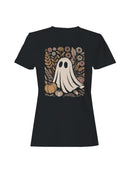Whimsical Fall Ghost and Foliage Women's T-shirt