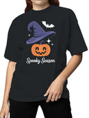 Spooky Season Pumpkin Witch Hat Women's T-shirt