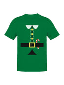 Festive Elf Suit Design with Candy Cane Men's T-shirt