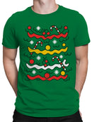 Festive Candy Cane Pattern Men's T-shirt