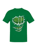 Scary Green Stitched Monster Face Men's T-shirt